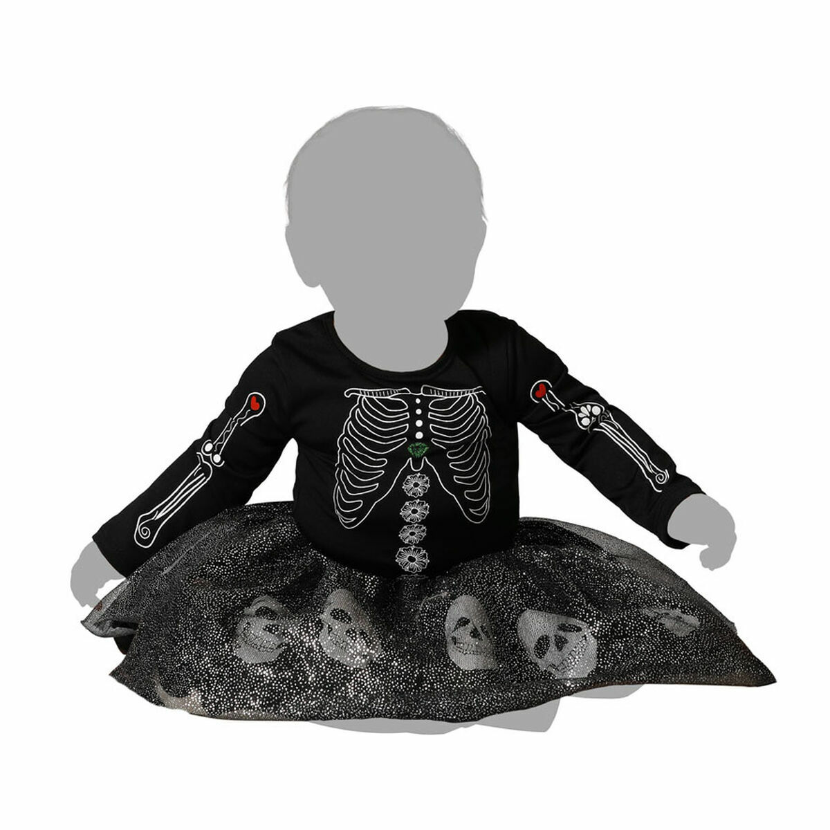 Costume per Bambini Nero Scheletro